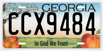 GA license plate CCX9484