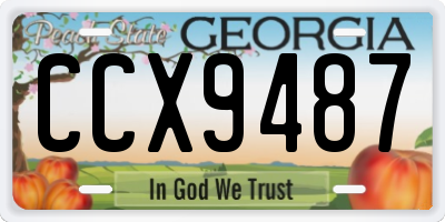 GA license plate CCX9487