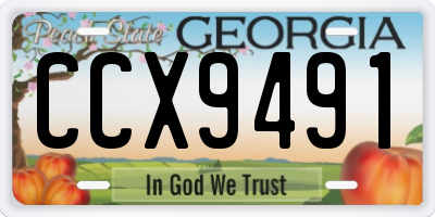 GA license plate CCX9491