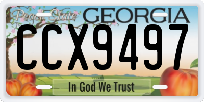 GA license plate CCX9497