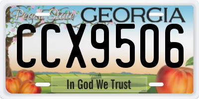 GA license plate CCX9506
