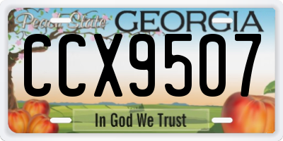GA license plate CCX9507