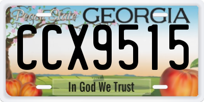 GA license plate CCX9515