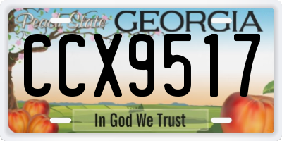 GA license plate CCX9517