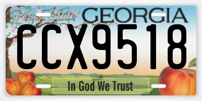 GA license plate CCX9518