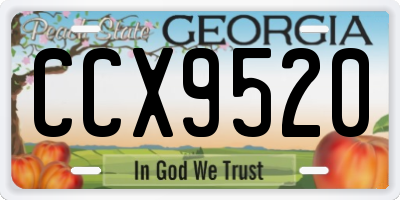 GA license plate CCX9520