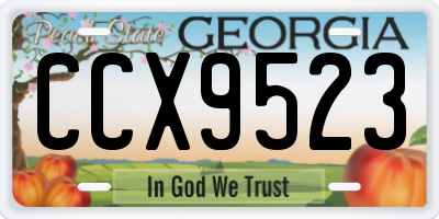 GA license plate CCX9523
