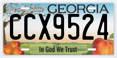 GA license plate CCX9524