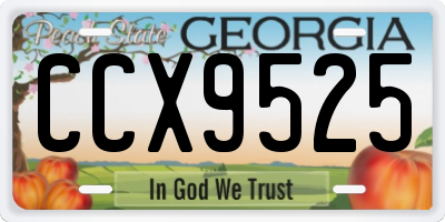 GA license plate CCX9525