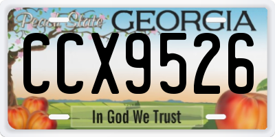 GA license plate CCX9526