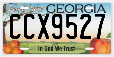 GA license plate CCX9527