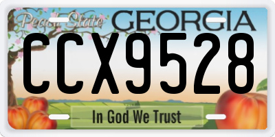 GA license plate CCX9528