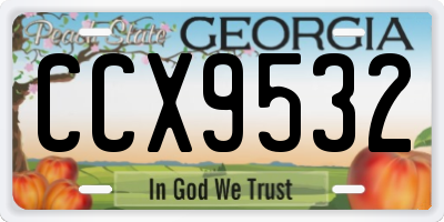 GA license plate CCX9532