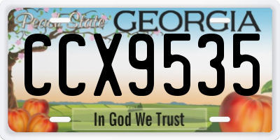 GA license plate CCX9535