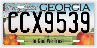 GA license plate CCX9539