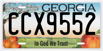 GA license plate CCX9552