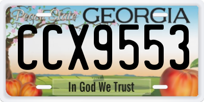 GA license plate CCX9553
