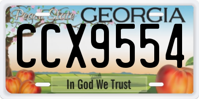 GA license plate CCX9554