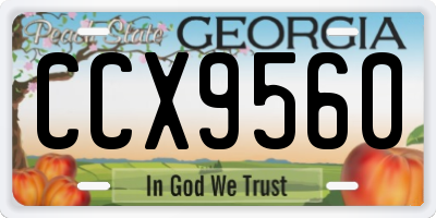 GA license plate CCX9560
