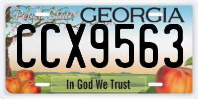 GA license plate CCX9563