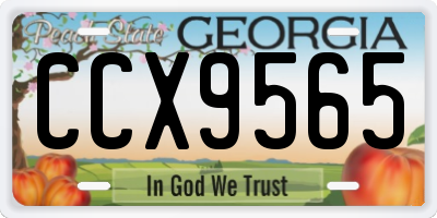 GA license plate CCX9565