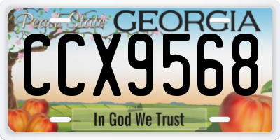 GA license plate CCX9568
