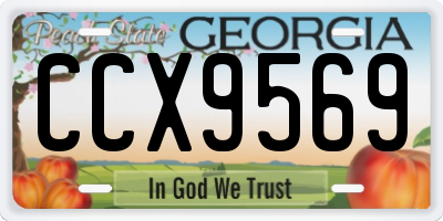 GA license plate CCX9569