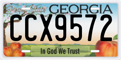 GA license plate CCX9572