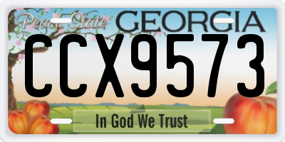 GA license plate CCX9573