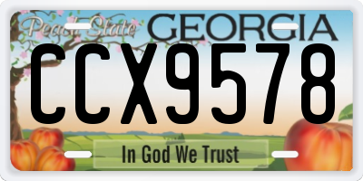 GA license plate CCX9578