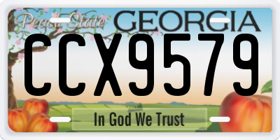 GA license plate CCX9579