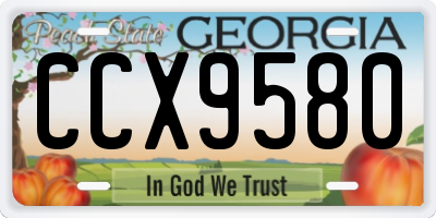 GA license plate CCX9580