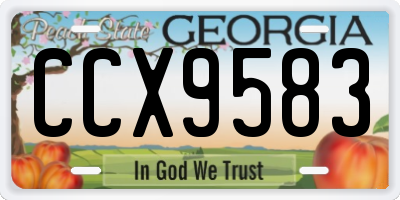 GA license plate CCX9583