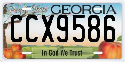 GA license plate CCX9586