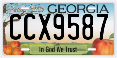 GA license plate CCX9587