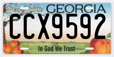 GA license plate CCX9592