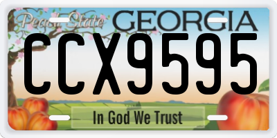 GA license plate CCX9595