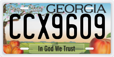 GA license plate CCX9609
