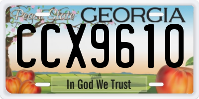 GA license plate CCX9610