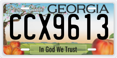 GA license plate CCX9613