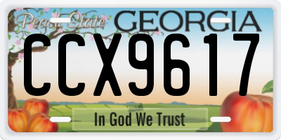 GA license plate CCX9617