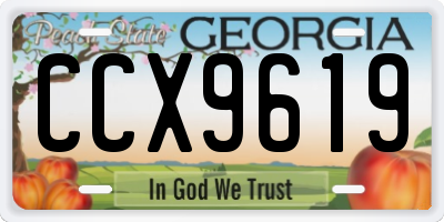 GA license plate CCX9619