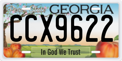 GA license plate CCX9622