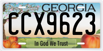 GA license plate CCX9623