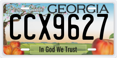 GA license plate CCX9627