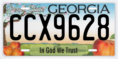 GA license plate CCX9628