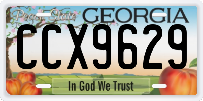 GA license plate CCX9629