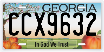 GA license plate CCX9632