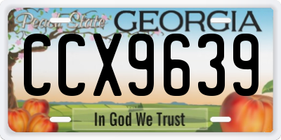 GA license plate CCX9639