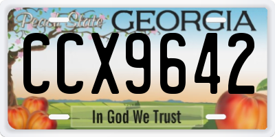 GA license plate CCX9642